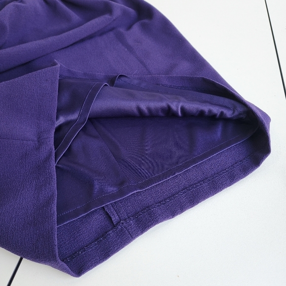 London Times Deep Purple Ruffle Tiered Dress Pencil Straight Sleeveless Lined 10 - Picture 14 of 15